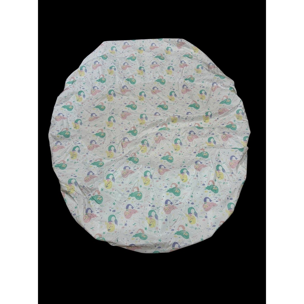 Jak & Jemma Twin Fitted Sheet White Pastel Mermaid Print Polyester Bedding